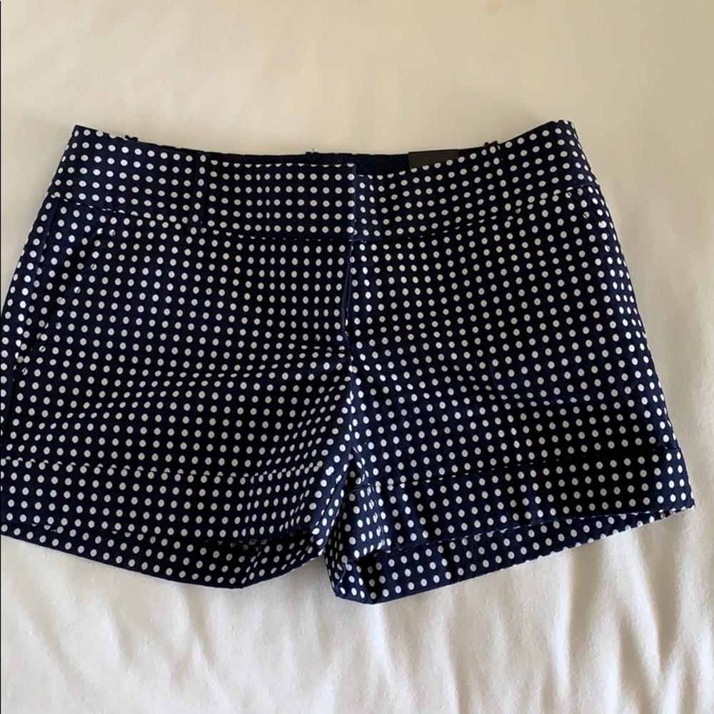 The Limited Blue/ White Polka Dot Tailored Shorts